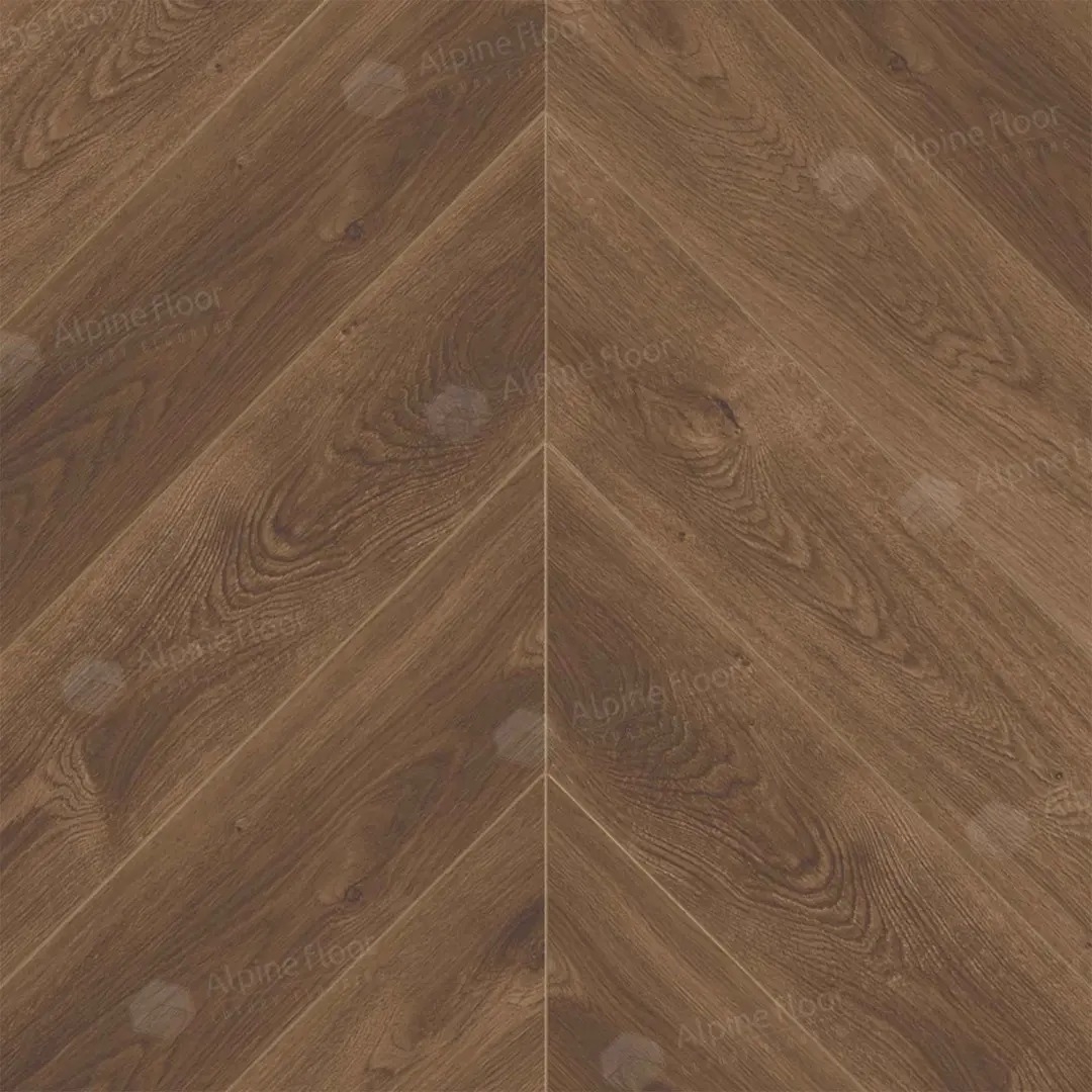 Кварцвиниловая плитка Alpine floor CHEVRON ALPINE ECO 18-13 Дуб Коричневый