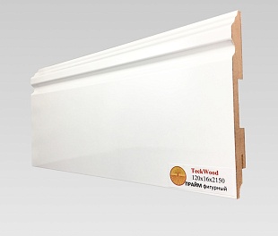 Плинтус TeckWood Белый Прайм Прайм фигурный (120)