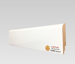 Плинтус TeckWood Белый Прайм Прайм прямой (70)