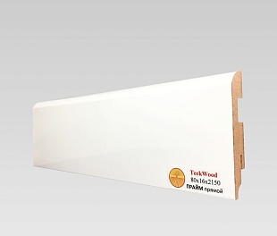 Плинтус TeckWood Белый Прайм Прайм прямой (80)