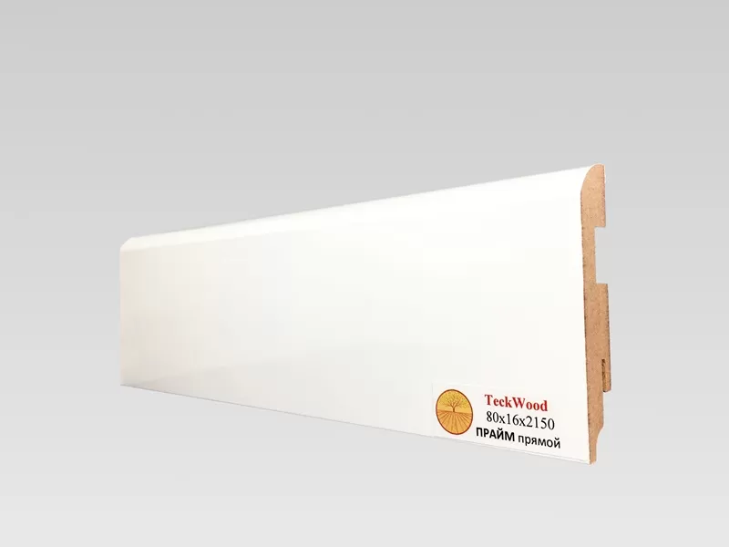 Плинтус TeckWood Белый Прайм Прайм прямой (80)