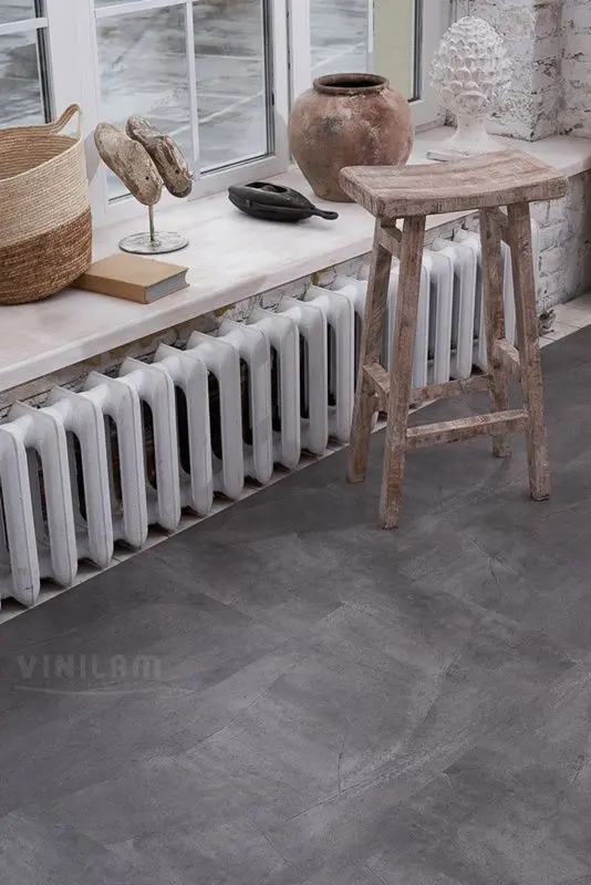 Кварцвиниловая плитка Vinilam Ceramo Click Серый Бетон 61602